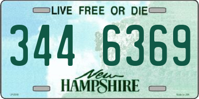 NH license plate 3446369