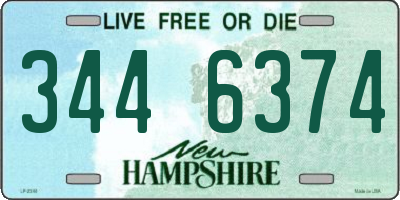 NH license plate 3446374