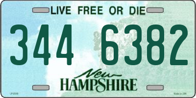 NH license plate 3446382