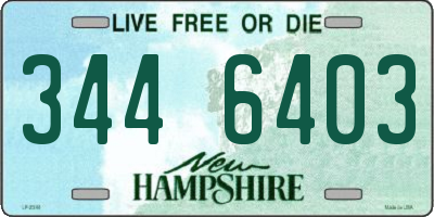 NH license plate 3446403