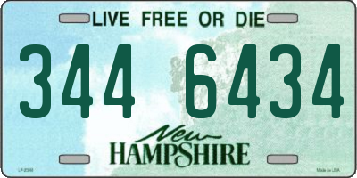 NH license plate 3446434