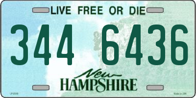 NH license plate 3446436