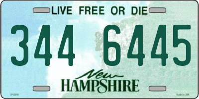 NH license plate 3446445