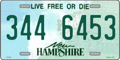 NH license plate 3446453