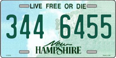 NH license plate 3446455