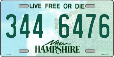 NH license plate 3446476
