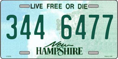 NH license plate 3446477