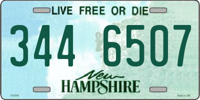NH license plate 3446507
