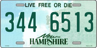 NH license plate 3446513