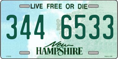 NH license plate 3446533
