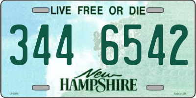 NH license plate 3446542