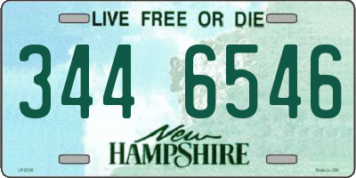 NH license plate 3446546
