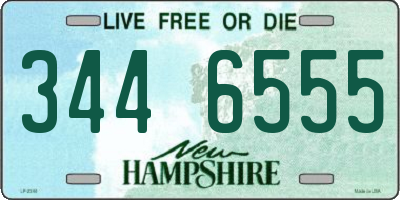 NH license plate 3446555