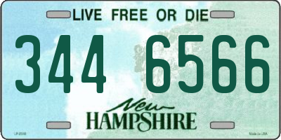 NH license plate 3446566