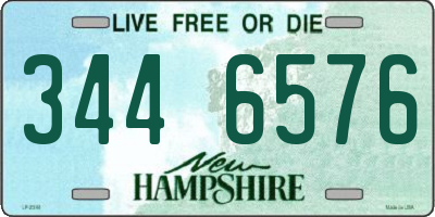 NH license plate 3446576