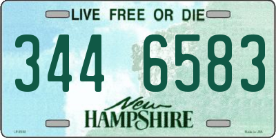NH license plate 3446583