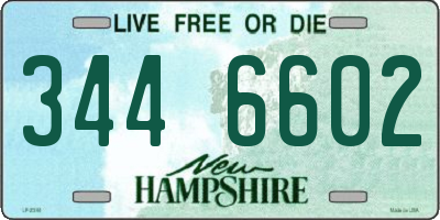 NH license plate 3446602