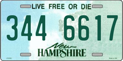 NH license plate 3446617