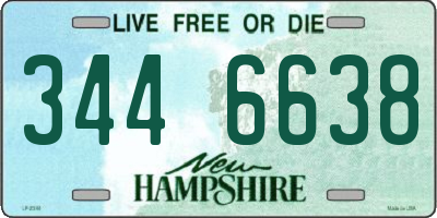 NH license plate 3446638