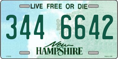 NH license plate 3446642