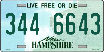 NH license plate 3446643