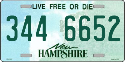 NH license plate 3446652