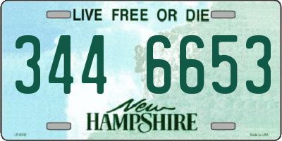 NH license plate 3446653