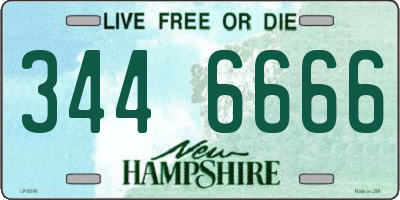 NH license plate 3446666