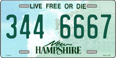 NH license plate 3446667