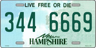 NH license plate 3446669