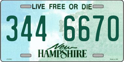 NH license plate 3446670