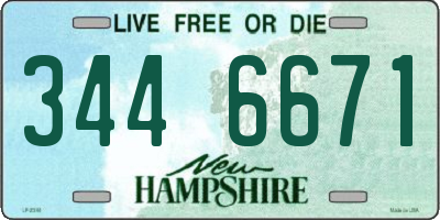 NH license plate 3446671