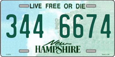 NH license plate 3446674