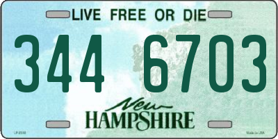 NH license plate 3446703