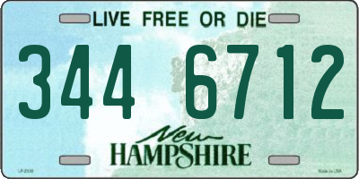 NH license plate 3446712