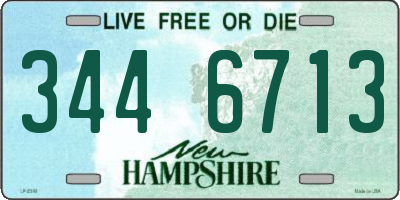 NH license plate 3446713