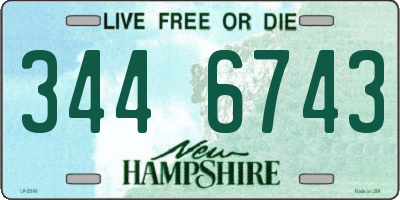 NH license plate 3446743