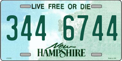 NH license plate 3446744