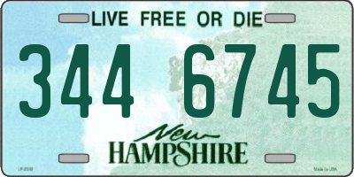 NH license plate 3446745