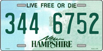 NH license plate 3446752