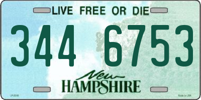 NH license plate 3446753