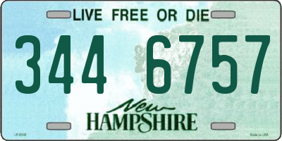 NH license plate 3446757