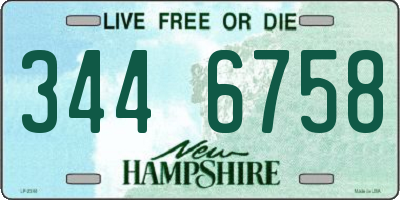 NH license plate 3446758