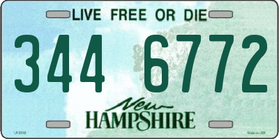 NH license plate 3446772