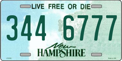 NH license plate 3446777
