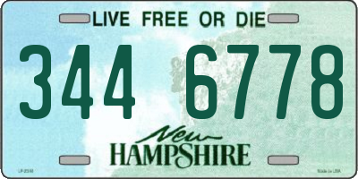 NH license plate 3446778