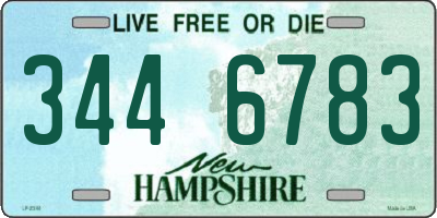 NH license plate 3446783