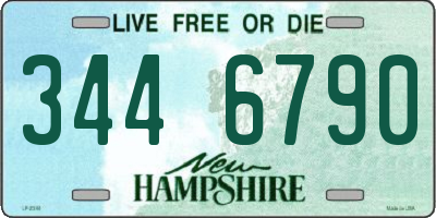 NH license plate 3446790