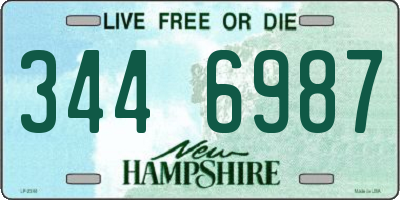 NH license plate 3446987