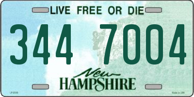 NH license plate 3447004